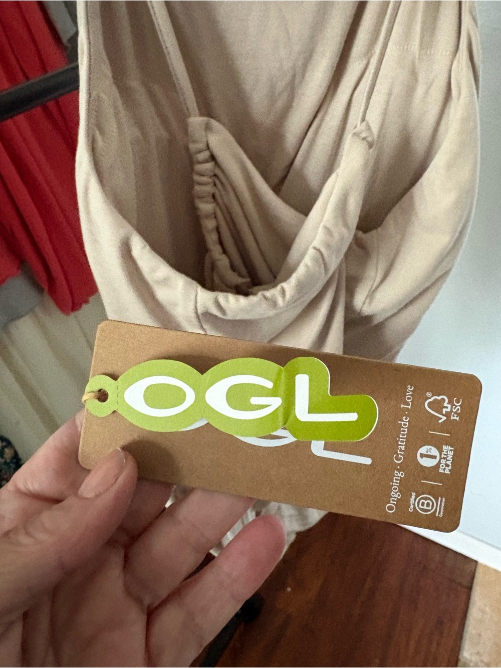 OGL Neutral Beige Spaghetti-Strap Tank - Picture 4 of 6